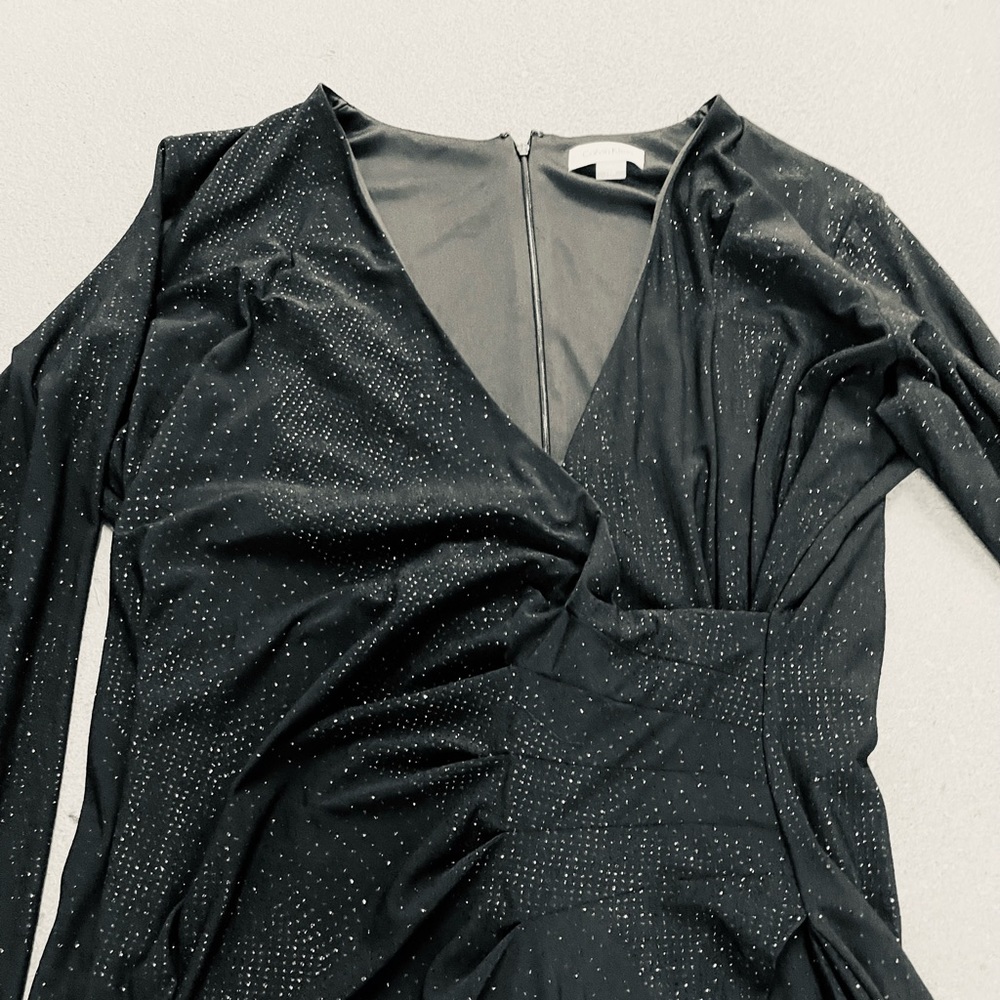CALVIN KLEIN BLACK  SILVER SPARKLE DRESS SIZE 16 NWT